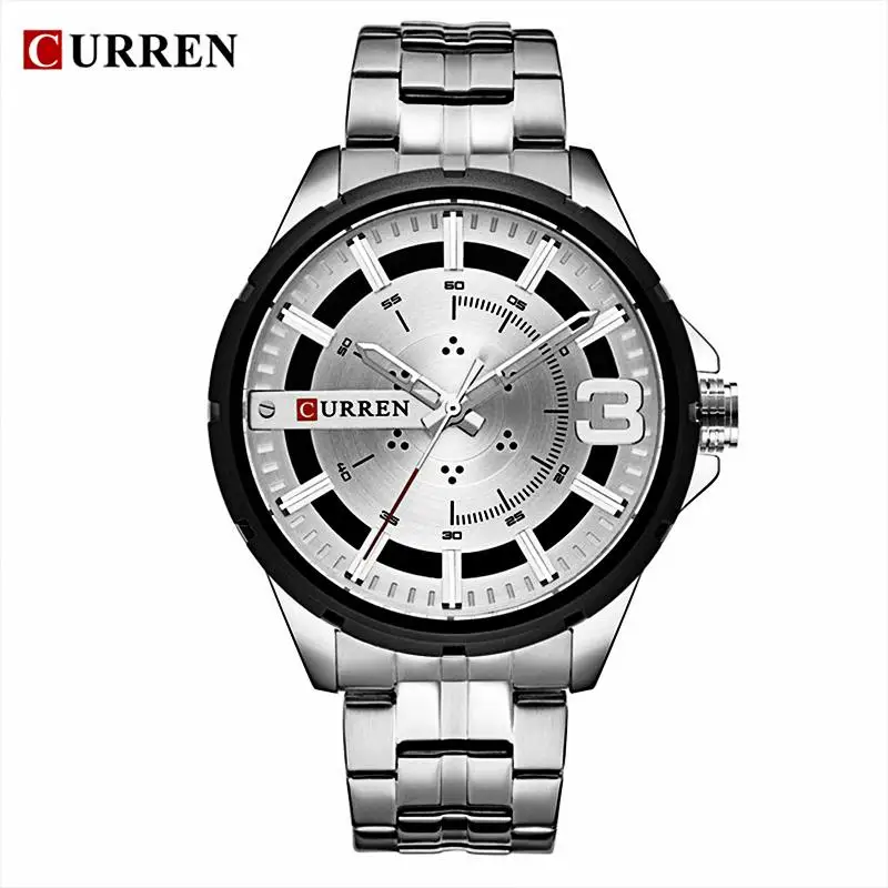 Мужские часы Curren 2019 Топ бренд класса люкс Бизнес золотые мужские наручные