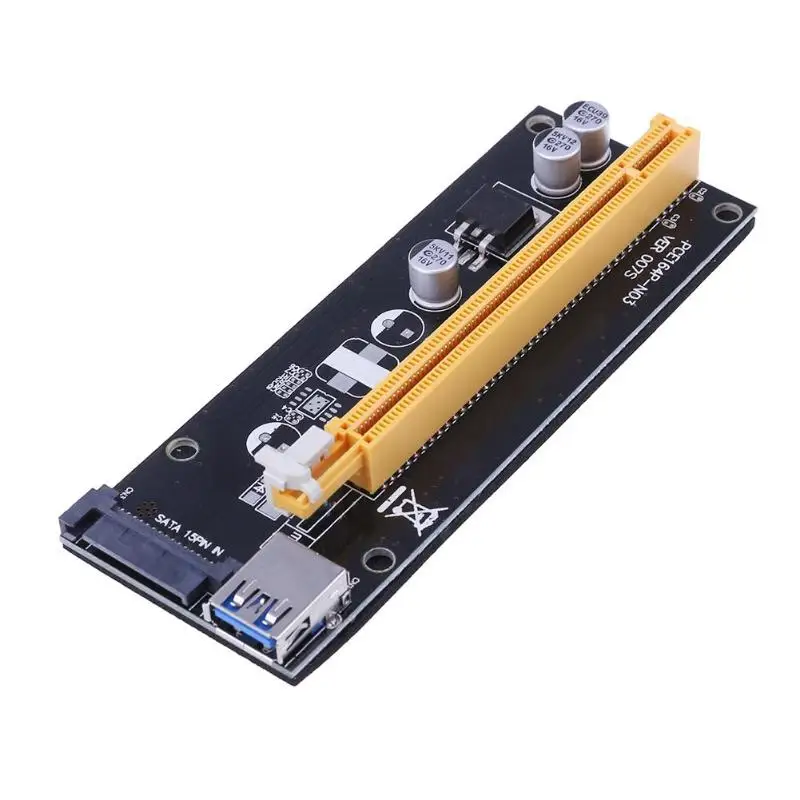 PCI Express удлинитель PCIe 1x до 16x с SATA к 4Pin IDE Molex порт питания pci-e адаптер для майнинга