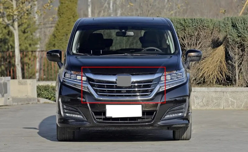 Хром передний бампер Верхняя решетка радиатора гриль Подходит для HONDA ELYSION 2016-2018 1