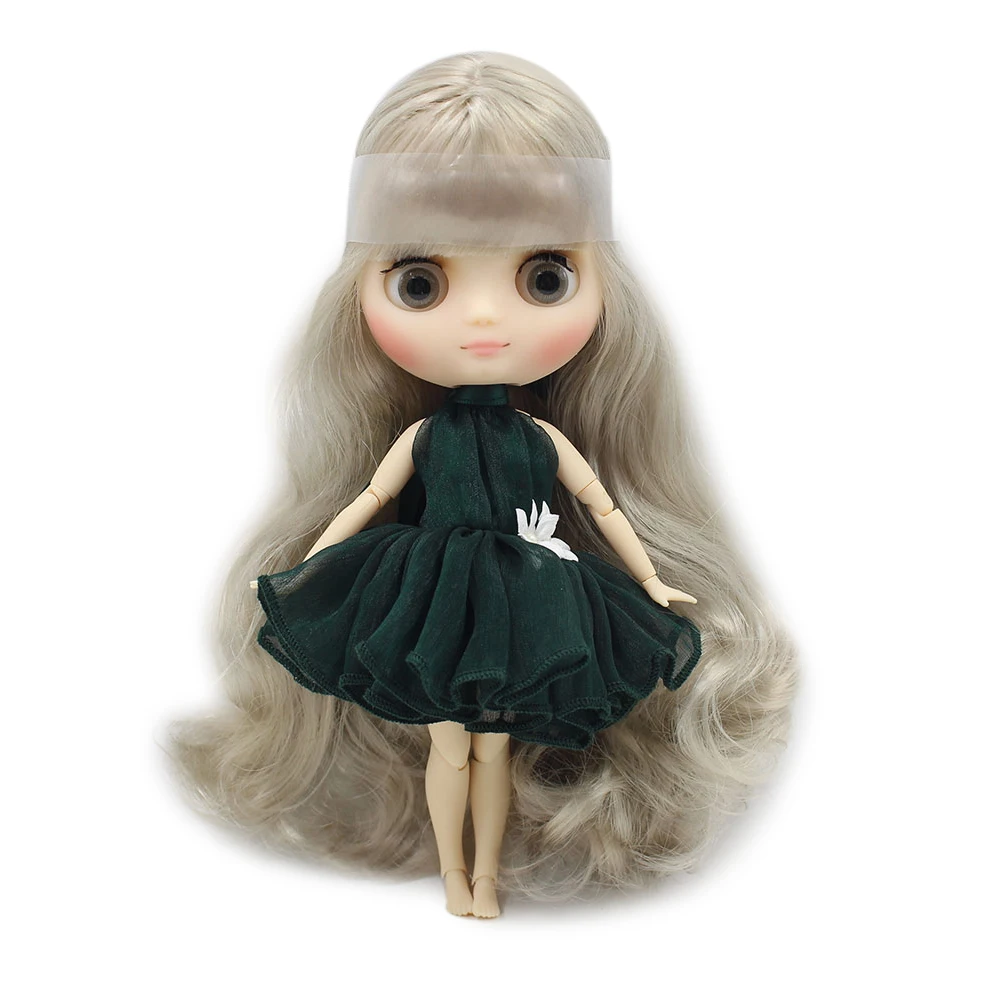 

DBS Middie blyth doll 210BL3167 Silver gray hair with bangs 20cm joint body 1/8 bjd toys girl gift