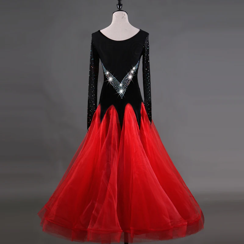 ballroom dance competition dresses waltz standard dress foxtrot tango strass q026 | Тематическая одежда и униформа