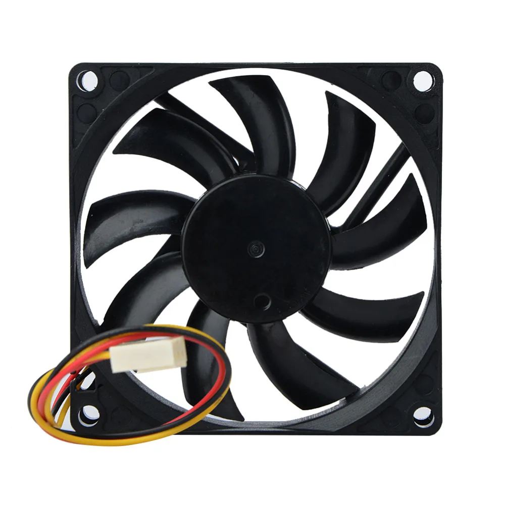 Вентилятор охлаждения 12V 80mm DC чехол для компьютера 3 Pin провод 80x80x15mm охлаждающий