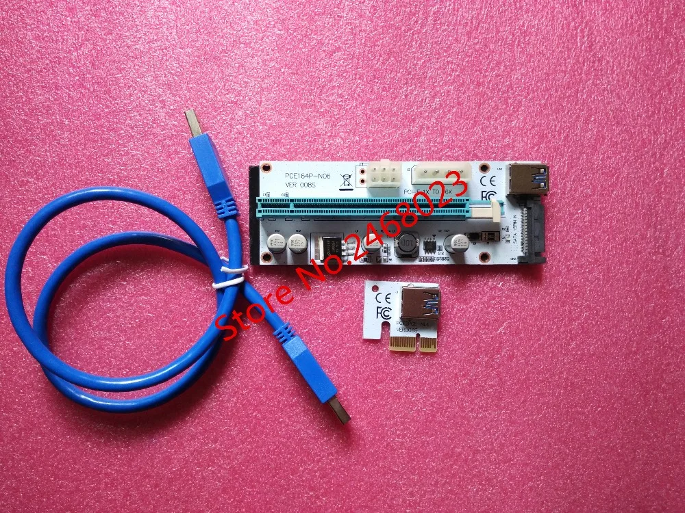 Плата расширения VER008S 3 в 1 Molex 4Pin SATA 6PIN PCIE PCI E Express кабель 1x до 16x USB 0 для майнинга BTC 10