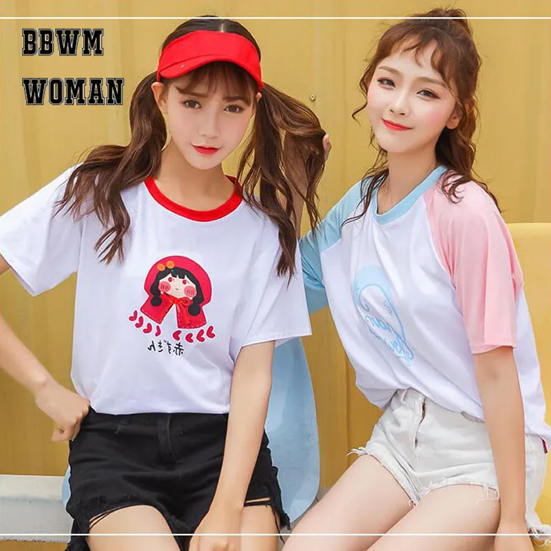 Новая летняя футболка с короткими рукавами в гонконгском стиле Harajuku Bf Wind 2018