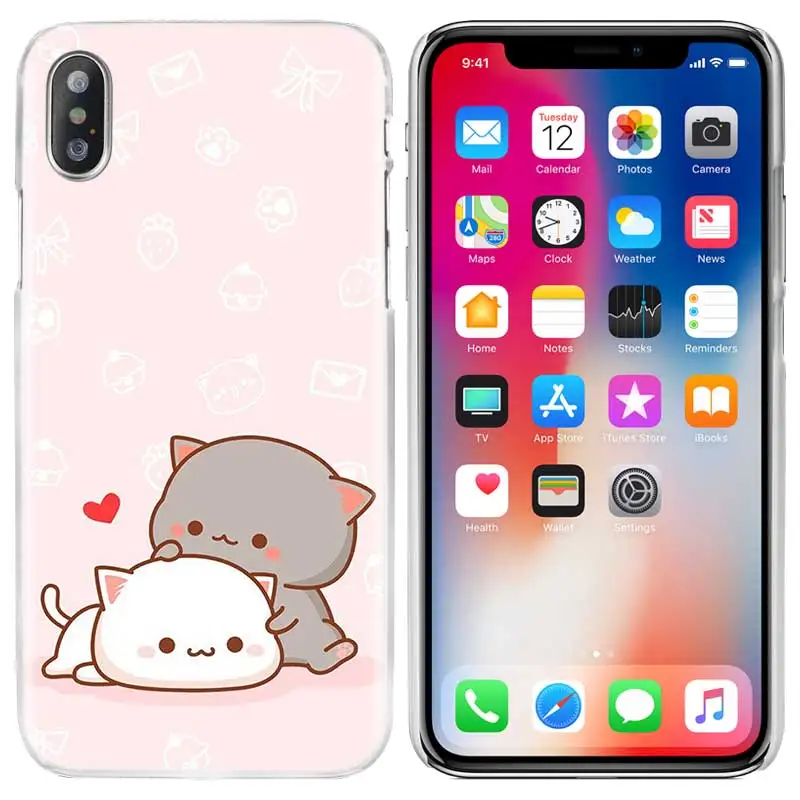 Чехол для сотового телефона Прозрачный Жесткий ПК для iPhone XS Max XR 7 8 6 6s Plus X 5 5S SE 5C 4 4s kawaii чай с Molang Cupcake - Цвет: 09