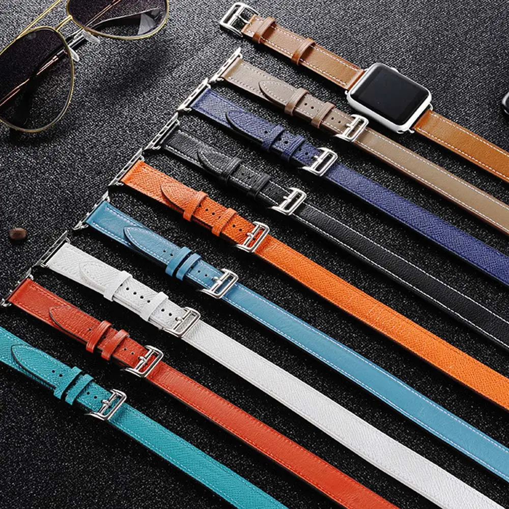 Aivtalk ремешок из натуральной кожи для Apple Watch 42 мм 38 часов браслет двойная петля iwatch