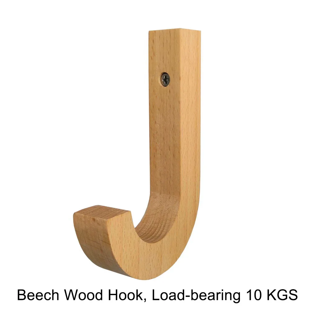 Деревянный крючок J Hook нагрузка 10 кг современные деревянные вешалки для пальто