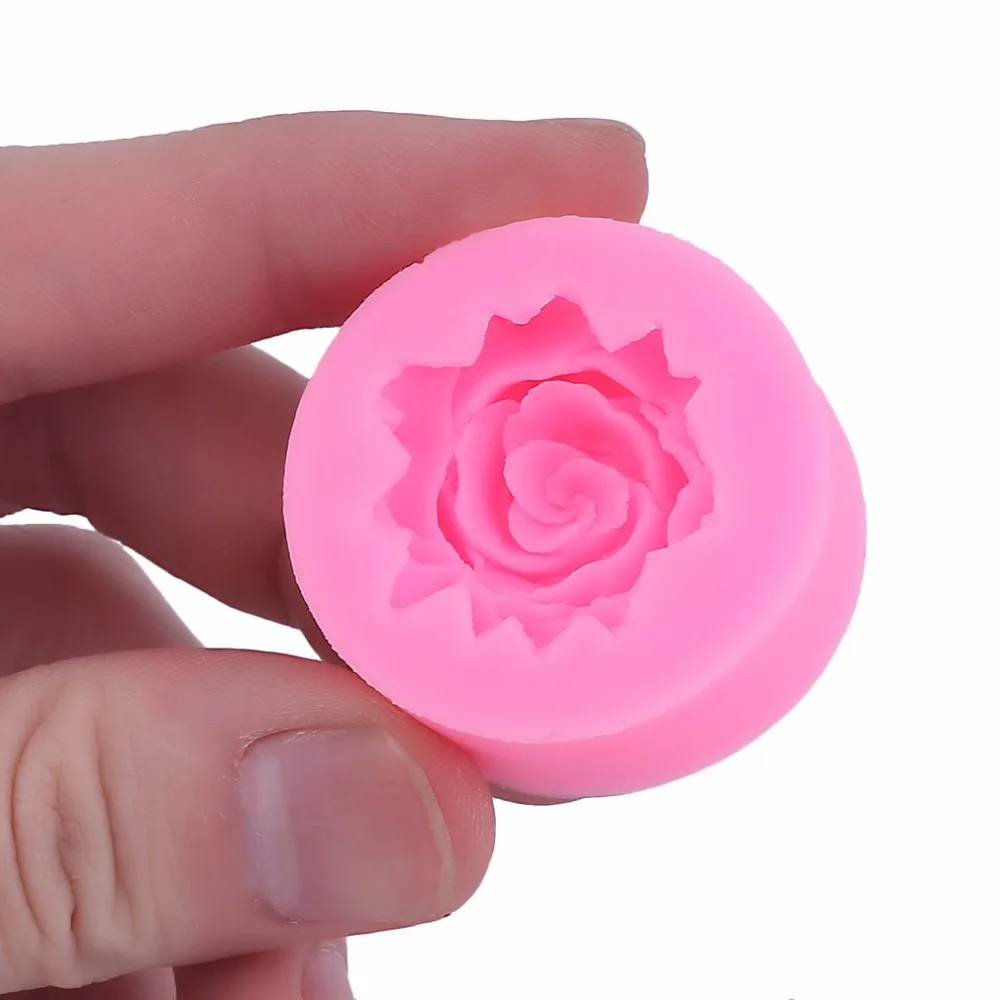 Домашний Применение DIY 3D силиконовая форма в виде цветка розы Силиконовые формы