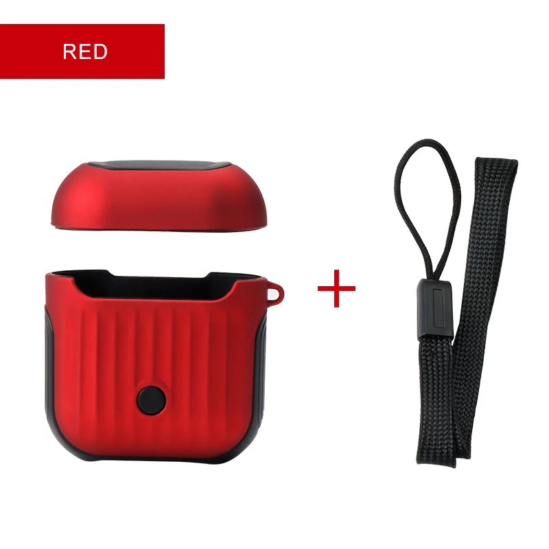 red IKSNAIL для AirPods чехол Защитный силиконовый чехол беспроводной синий чехол для наушников противоударный чехол для наушников для Apple Airpod - Цвет: red