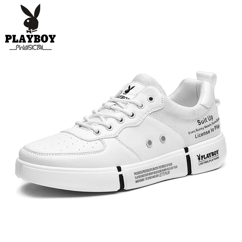 PLAYBOY/Новинка года; сезон осень; удобная повседневная обувь; Мужская обувь; качественная обувь из искусственной кожи; мужская обувь на плоской подошве; Лидер продаж; Мокасины - Цвет: Белый