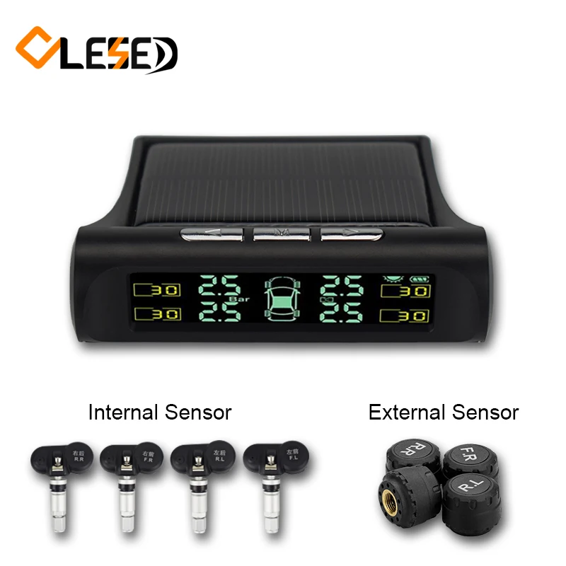 Умный автомобиль TPMS система контроля давления в шинах Солнечная энергия зарядка
