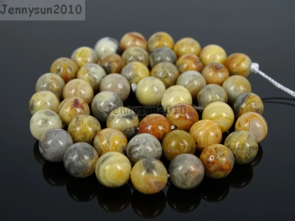 

Natural Crazy Lace Ag-ate Gems Stones 8mm Round Spacer Loose Beads 15'' Strand for Jewelry Making Crafts 5 Strands/Pack