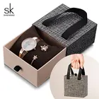 Shengke розовое золото браслет часы женские набор 2019 часы женские часы новые женские модные кварцевые часы с кристаллическая звезда браслет набор подарок для женщин