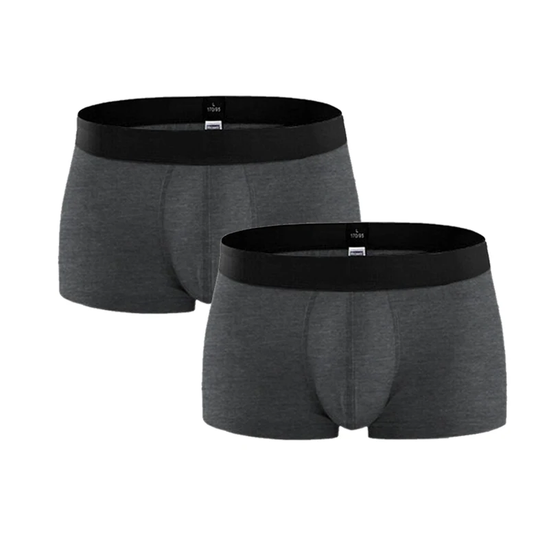 gray gray 2 шт./лот трусы мужские хлопок Мужчин's Штаны короткие дышащие Innerwear боксеры под Штаны мужские трусы боксеры хлопковые о - Цвет: gray gray
