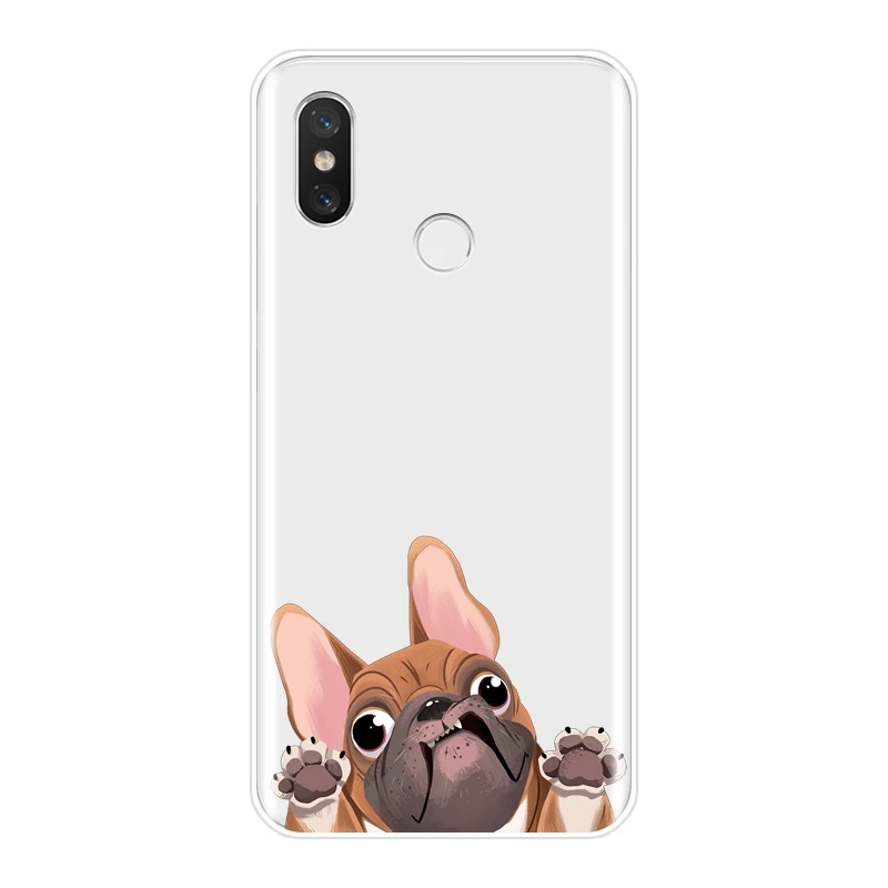 Телефонный чехол для Xiaomi Mi 5 5C 5S 5X 6 6X Plus 8 SE силиконовый с Мопсом собакой мягкая