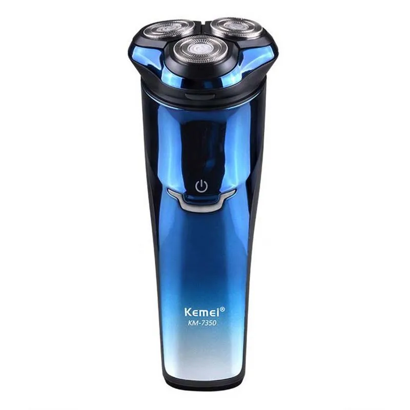 Kemei KM-7350 3D электробритва с тройными плавающими головками для бритья