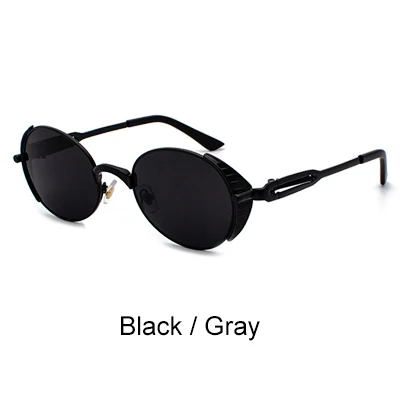 Black - Gray Ralferty, Ретро стиль, стимпанк, солнцезащитные очки, женские, маленькая металлическая оправа, Овальные, солнцезащитные очки, мужские, Ретро стиль, панк, очки, зеркальные оттенки, Oculos J895 - Цвет линз: Black - Gray