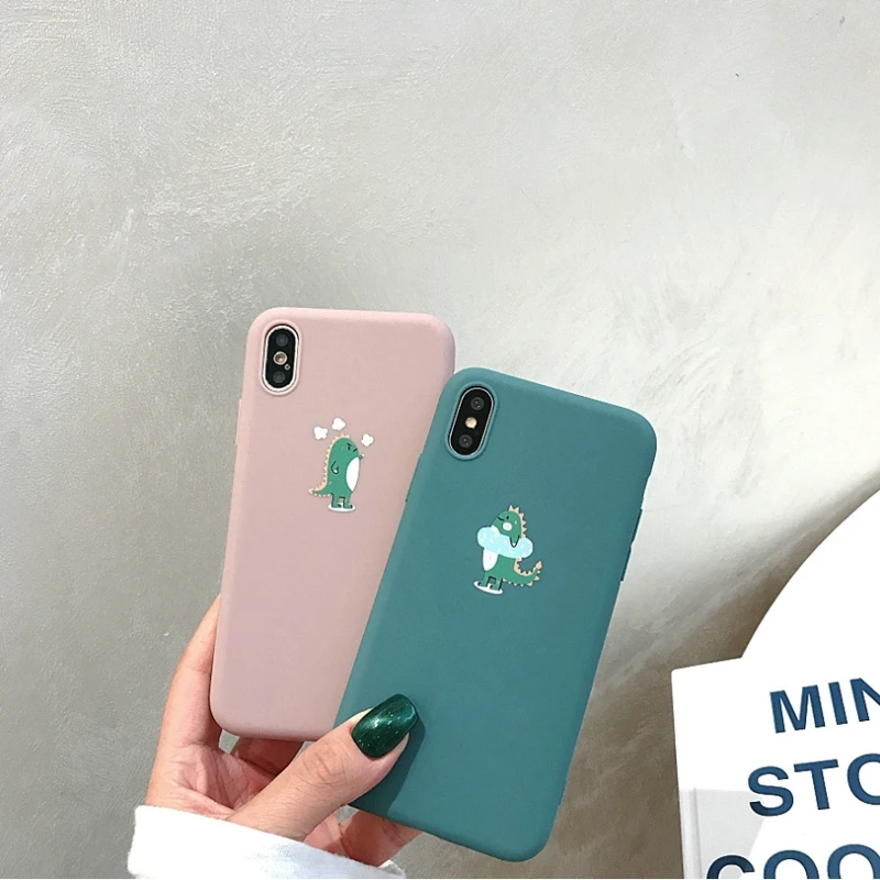 For fundas iphone 7plus case silicon dinosaur style phone for xr iphonex xs max 8plus 6 s 6s coque cover |