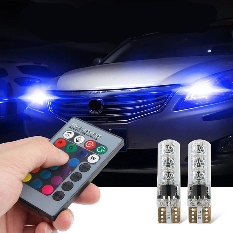 W5W светодиодный T10 Canbus RGB просвет парковка светильник для AUDI A2 A3 8L 8P A4 B5 B6 A6 4B 4F A8 D2 TT