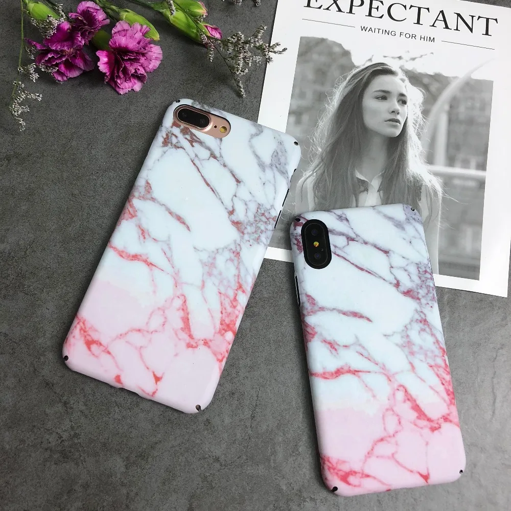 Легкие красивые модные Винтаж Мрамор рисунком Футляр для IPhone х чехол empered Стекло