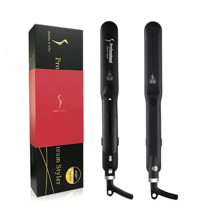 

Electric Steampod Flat Iron Steamer Hair Straightener Wand Style Ceramic Fast Heater Nano Steam Straighter Hairstyle Salon Tool
