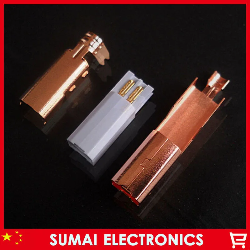 5 шт./лот 3U высококачественное золотое покрытие B Тип USB штекер DIY квадратное