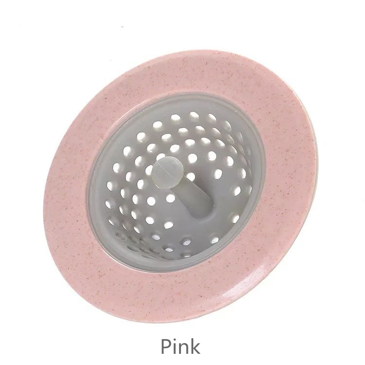 Pink Силиконовый Фильтр для раковины, фильтр для воды, пробка для дренажа, ловушка для волос, пробка для ванной, кухни, ванной, душа, крышка для дренажа - Цвет: Pink