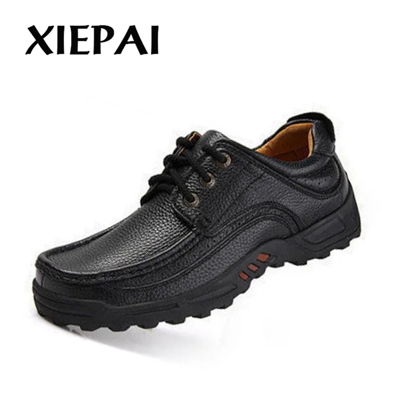 2019 Black Brown Oxfords Men Brand Leather Shoes Size 38-44 Casual Style Man Leisure Lace-up | Обувь