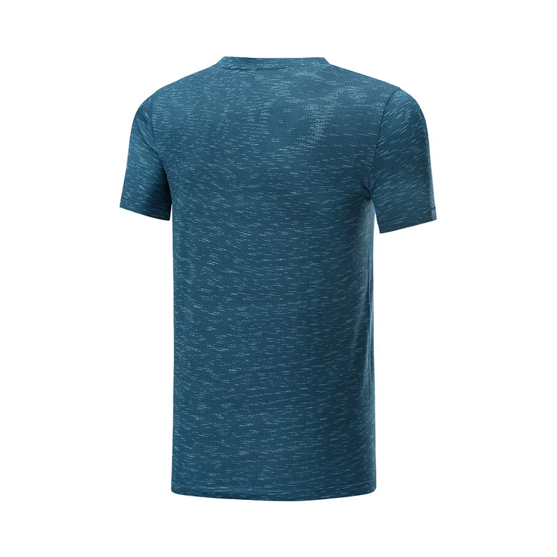 Li-Ning мужские футболки для бега с коротким рукавом, обычная посадка, нейлон, полиэстер, подкладка, спортивная сетка, дышащие футболки ATSP125 MTS3064