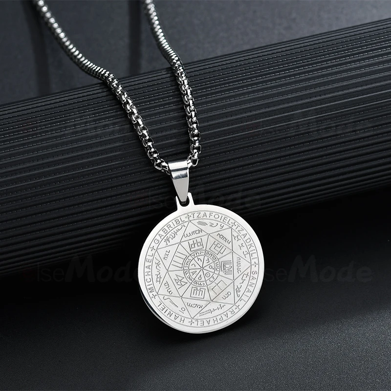 ELSEMODE уплотнения семь Archangels подвеска чокер массивное ожерелье из нержавеющей