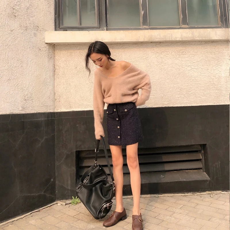 GRUIICEEN Новинка Осень Зима для женщин Мини юбка Винтаж faldas mujer Европейский стиль мода уличная шикарные юбки SG-0819270