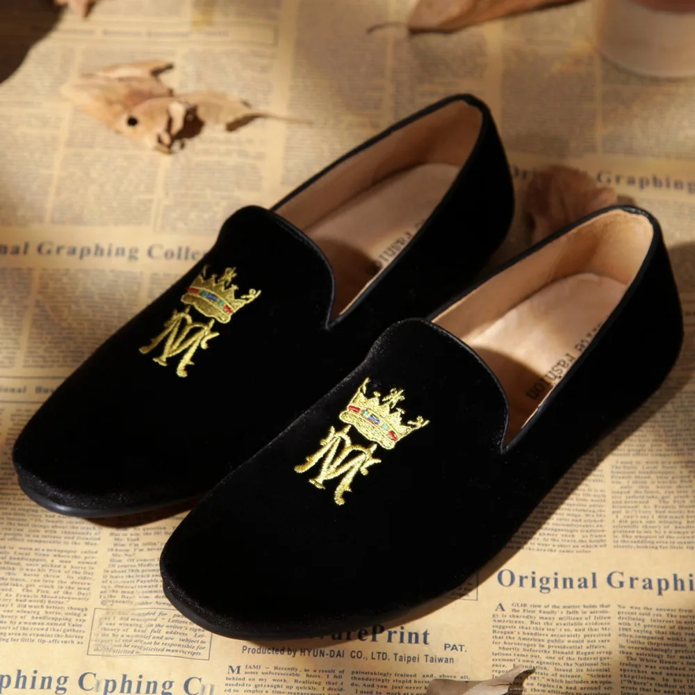 Loafer velvet shoes mens Clearance