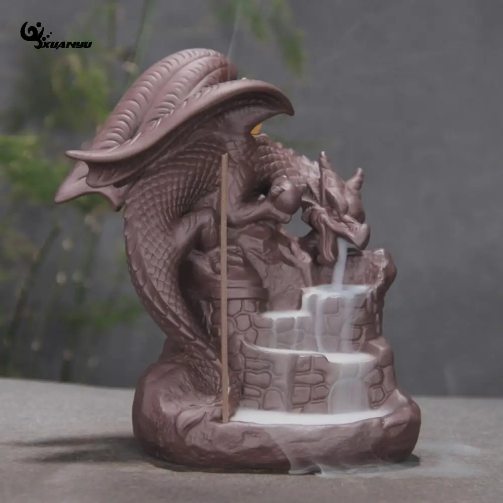 

Домашний декор Dragon защита замок Керамика Подставка для ароматических палочек кадильница для Гостиная домашний декор с 10 ладан