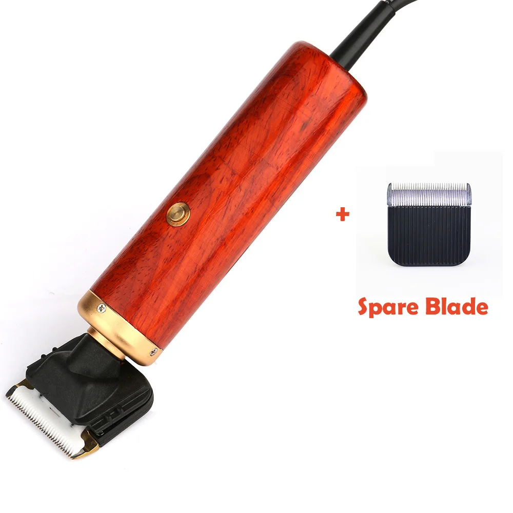 Red Wood add Blade Профессиональная машинка для стрижки собак 55 Вт ЕС Мощные Электрические Ножницы Триммер для домашних животных уход кошка кролики косилка для волос машина для резки древесины - Цвет: Red Wood add Blade
