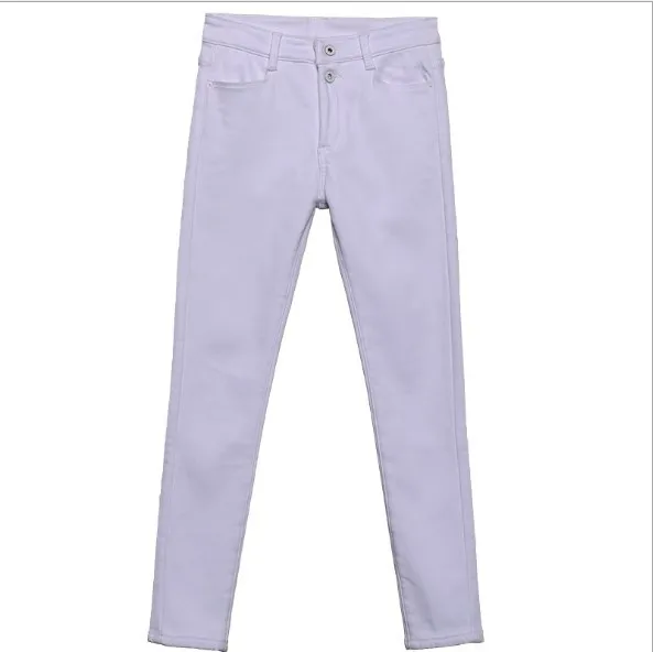 Новинка 2019 черные синие белые джинсы с высокой талией для женщин узкие брюки в