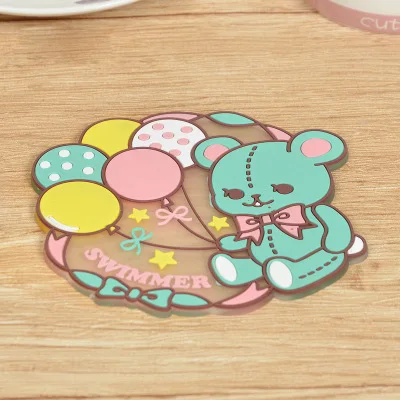 Kawaii Мультяшные животные Единорог посуда подстаканники коврики. Силиконовые столовые приборы кухонные столовые приборы коврик. Подставки. Изоляционная прокладка - Цвет: 006