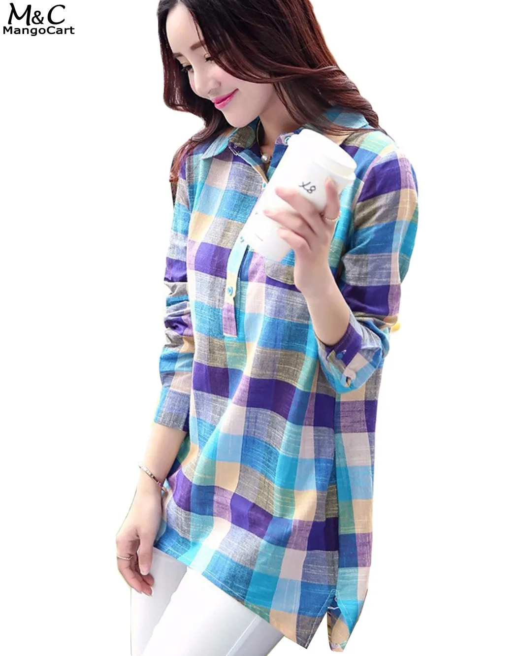 Осень Блузки для малышек Для женщин 2017 блузка с длинным рукавом отложной