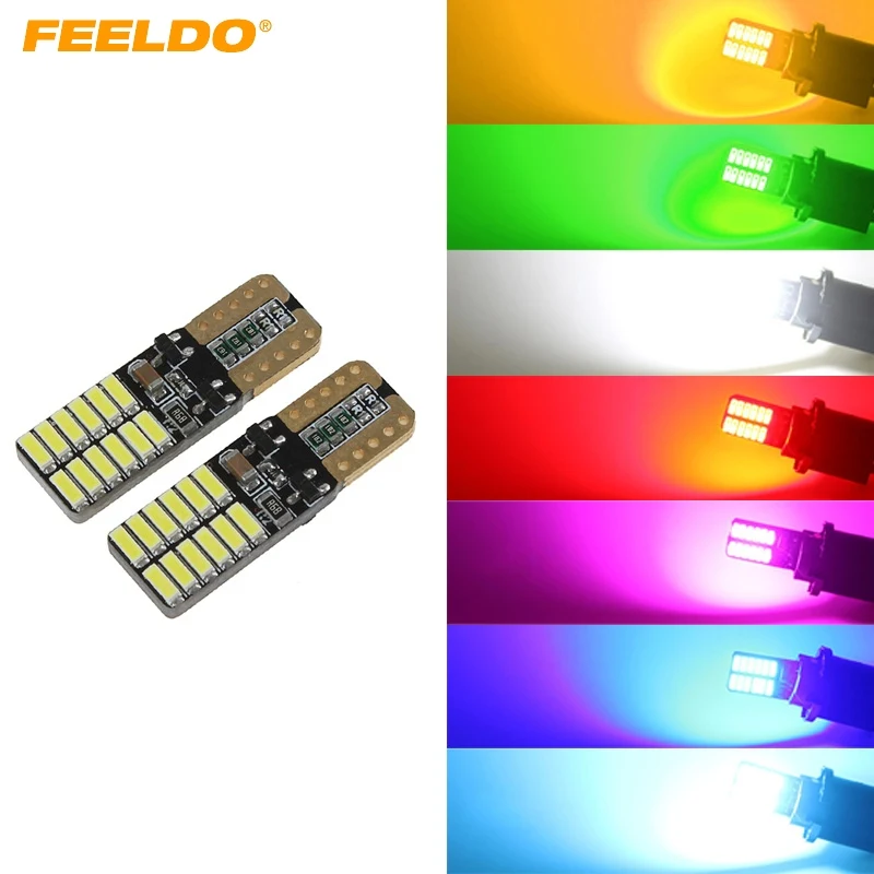 FEELOD 40 шт. T10 194 168 W5W безошибочная 4014 24 Светодиодная CAN-шина Автомобильная боковая