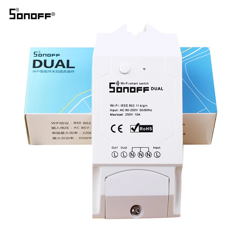 Sonoff двойной 2CH Wifi освещение переключатель мульти устройство управления led два