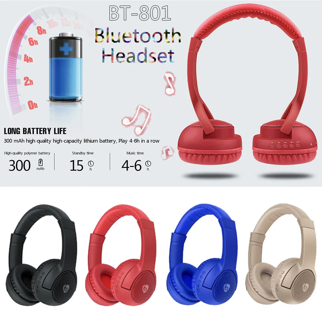 Беспроводная bluetooth-гарнитура гарнитура стерео Музыкальная наушники с tf-картой