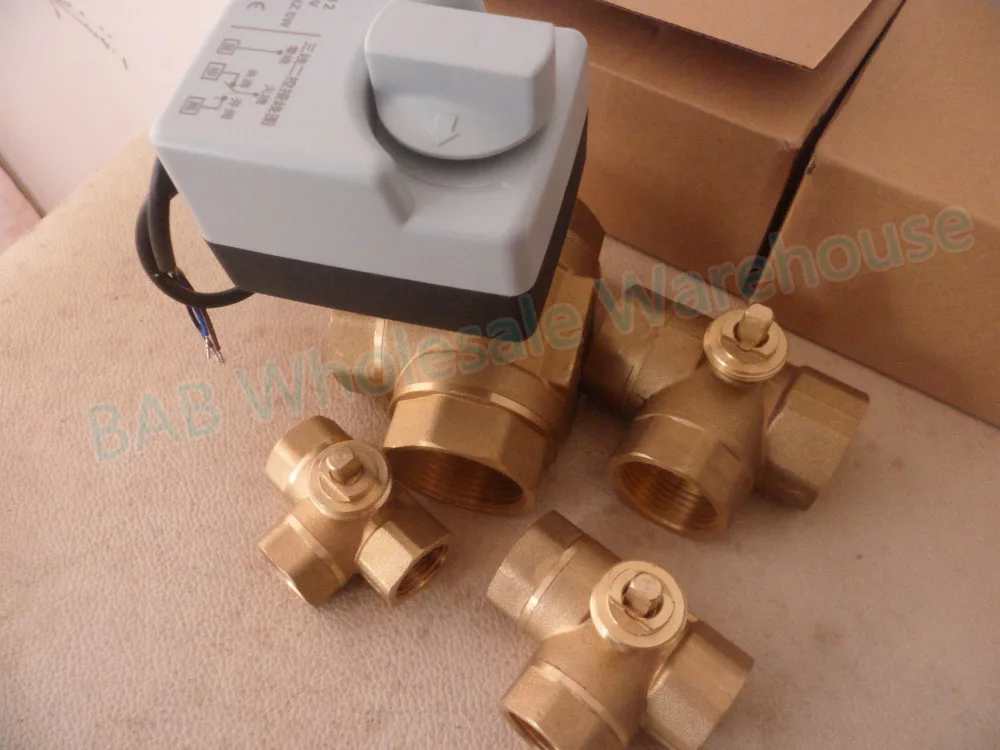 AC220 V DN15(G1/2 &quot) to DN32(G1 1/4&quot) 3 ходовой провода стандартный электродвигатель с ручной