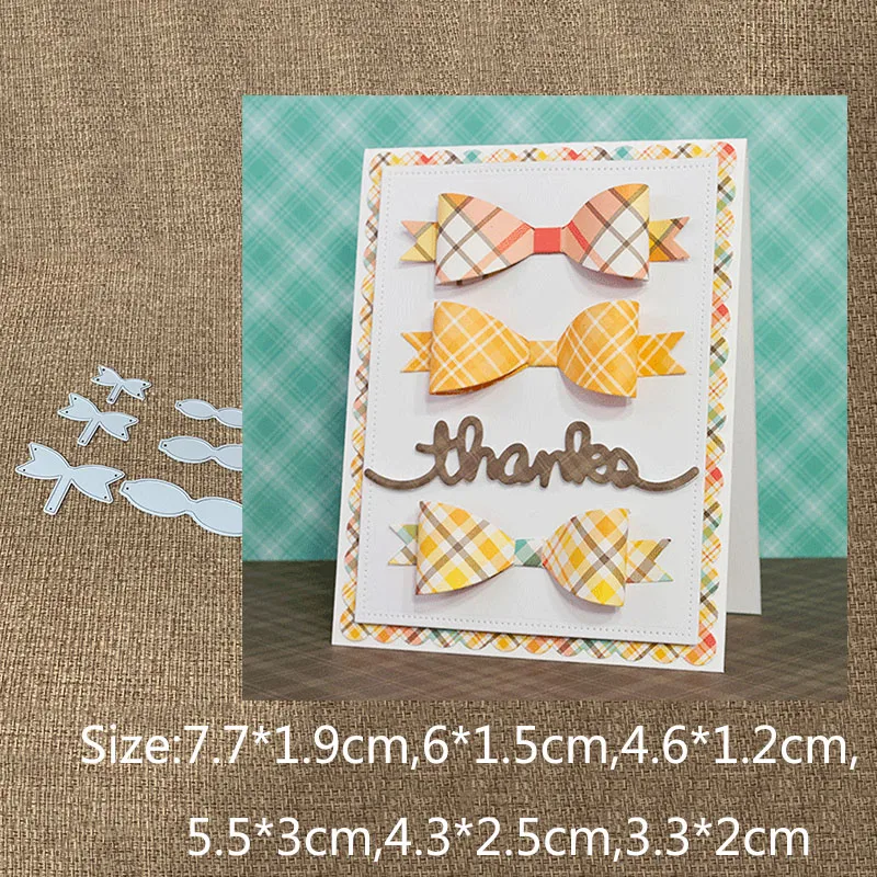 

New Design Craft Metal Cutting Dies cut die 6pcs bow tie decoration Scrapbooking Album DIY Paper Card Craft Embossing Die Cuts