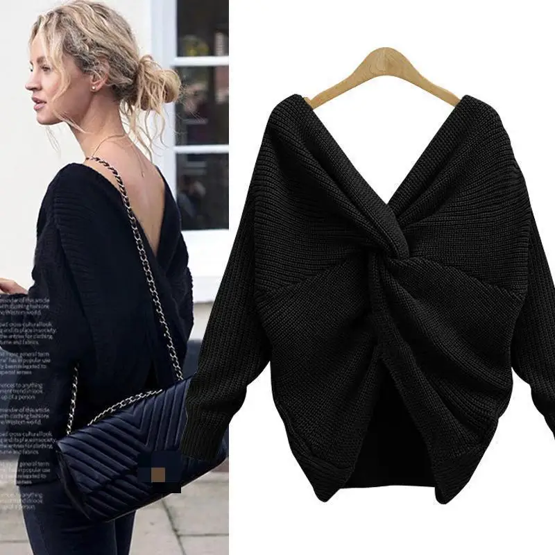 Novelty V-neck Fashion Full Sleeve Pullovers Sweater Women Good Quality Mujer One Size Free Shipping | Женская одежда