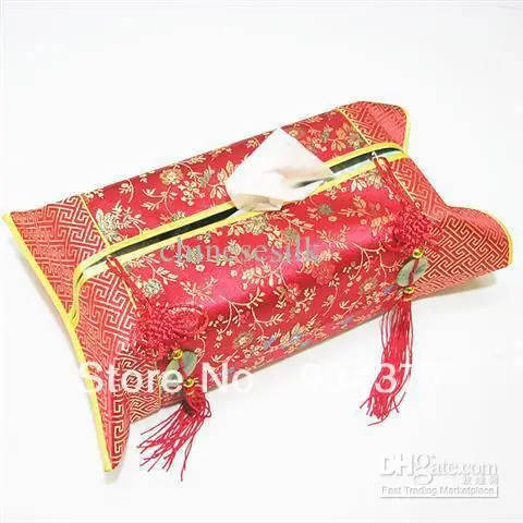 Чехол для салфеток с кисточкой в стиле пэчворк китайским узлом Карманный
