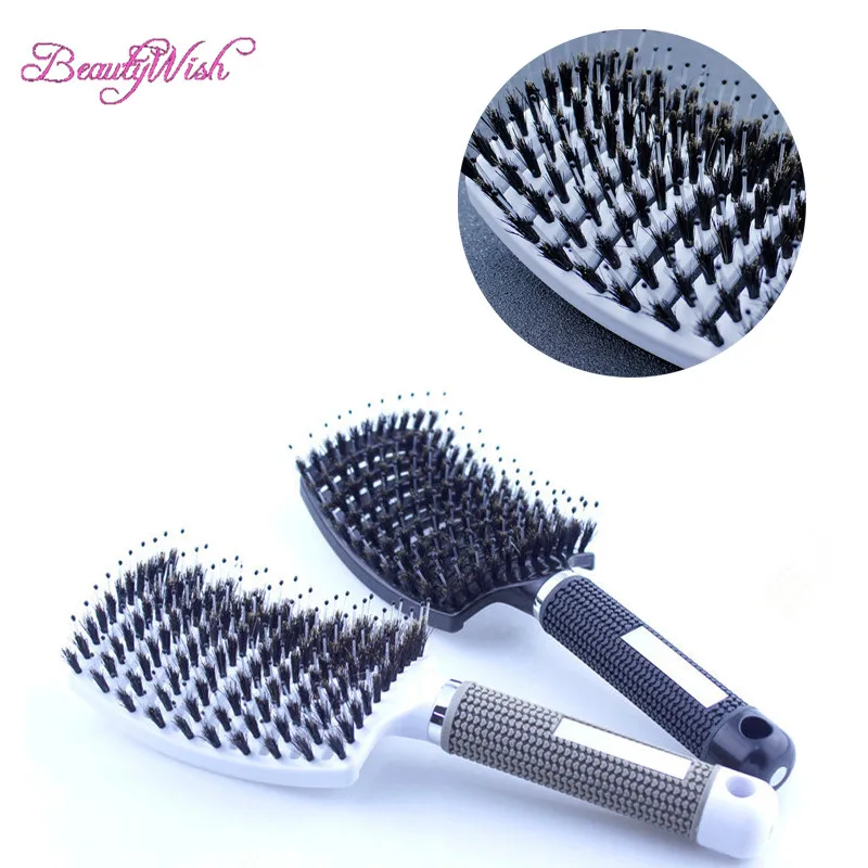 1 шт. расческа для волос черная белая пластиковая петля щетка расчесывания