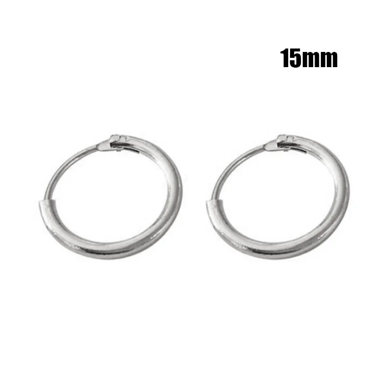 15mm Silver Горячая Распродажа, серьги-кольца 40 мм, 60 мм, 70 мм, большие гладкие круглые серьги, баскетбольные серьги, серьги-петли для женщин, ювелирные изделия Oorbellen - Окраска металла: 15mm Silver