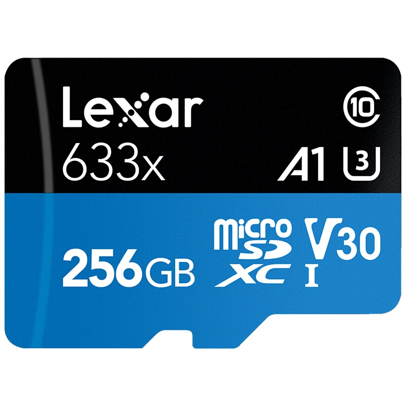 Карта памяти Lexar micro sd высокопроизводительная 256 ГБ макс. 95 м/с Class10 A1 3D 4K|Карты