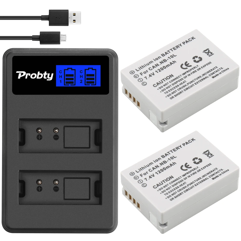 Сменный аккумулятор и двойное зарядное устройство USB для Canon SX40 HS SX40HS SX50 SX60 G1 X G3 G15