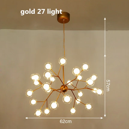 gold 27 light Современные двойные стеклянные абажуры G4 светодиодные подвесные лампы, подвесные светильники для гостиной, подвесные лампы - Цвет корпуса: gold 27 light