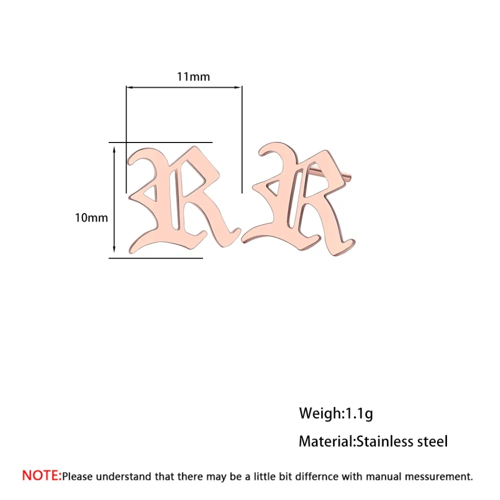 Серьги Todorova из нержавеющей стали с надписью R для женщин|Серьги-гвоздики| |